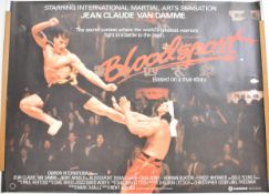 Bloodsport (1988) British quad film poster, starring Jean-Claude Van Damme and directed by Newt