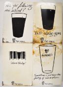 Four Guinness enamel advertising signs comprising 'Subliminal Advertising?', 'You're Staring Again',