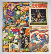 Nine Marvel Treasury Edition oversized comic books to include Star Wars, Howard the Duck, Superman