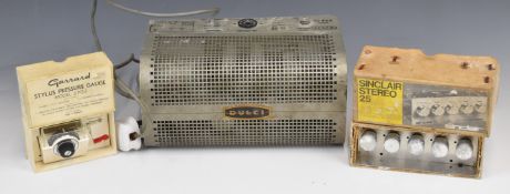 Dulci DPA 15 vintage valve amplifier, boxed Sinclair Stereo 25 and a boxed Garrard SPG3 stylus