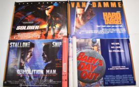Twenty 1990s British quad film posters to include Demolition Man, Hard Target, Beverly Hills Cop