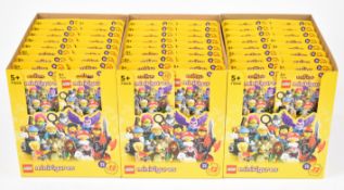 Three boxes of Lego minifigures series 25, each containing 36 sealed packs, 71045, 2024