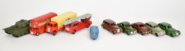 Nine Dinky and Corgi diecast model cars to include Lincoln Zephyr, Packard, Chrysler, Oldsmobile and