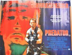 Predator (1987) British quad film poster, starring Arnold Schwarzenegger and Carl Weathers, directed