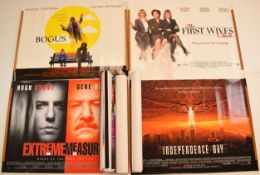 Thirty-five mostly 1990s British quad film posters to include Braveheart, Independence Day,