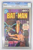 Batman comic issue #295 by DC Comics, CGC graded 9.4, white pages, the Don Rosa Collection.