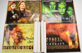 Twenty-five British quad film posters to include Backdraft, The Godfather Part II, Made in