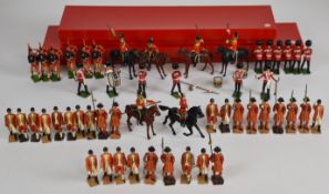 Fifty-two Britains painted metal toy soldiers to include Yeoman of the Guard, Royal Scots Guard