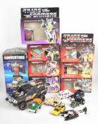 Seven vintage Transformers action figures by Hasbro / Takara (1984/85) comprising Hound,