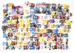 Over one hundred Lego keyrings to include Star Wars, Ninjago, Marvel, DC, Nexo Knights, Frozen,