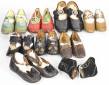Nine pairs of Victorian / Edwardian and later children's shoes