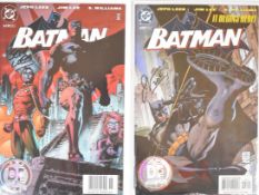 Two Jeph Loeb signed Batman comics by DC comprising issue #608 and #619, both accompanied by a