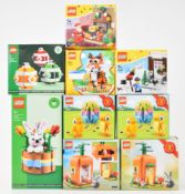Nine Lego website exclusive holiday themed sets, in sealed boxes.