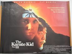 The Karate Kid Part III (1989) British quad film poster, starring Ralph Macchio and Pat Morita,
