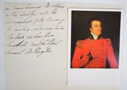 Duke of Wellington (Arthur Wellesley 1769-1852) autograph letter dated 16th January 1835 to Lady