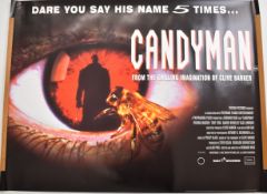 Candyman (1992) British quad film poster, starring Virginia Madsen and Tony Todd, written by Clive