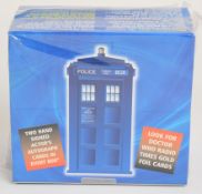 A sealed box of Doctor Who 'The Definitive Edition' Series One trading cards by Strictly Ink, box