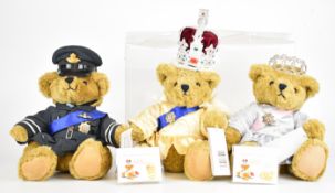 Three 'The Great British Teddy Bear Company' Teddy bears comprising 2012 Diamond Jubilee, The