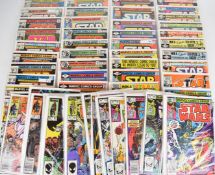 Sixty-eight Star Wars comics by Marvel (1977) to include issue #42, Boba Fett bounty hunter cover.