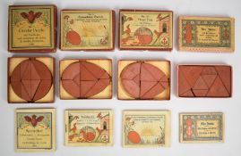 Four early 20th century stone puzzles by F. AD. Richter comprising The Nine, Magic Egg, Circular and