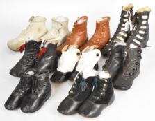 Eight pairs of Victorian / Edwardian children's leather boots