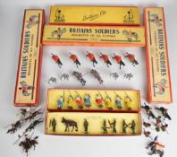 Forty Britains painted metal toy soldiers comprising Indian Army Service Corps, 12th Royal