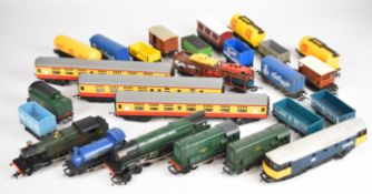 Hornby and Lima 00 gauge model railway items to include six locomotives, nineteen goods wagons,
