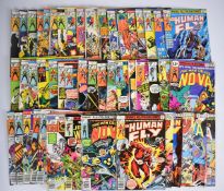 Fifty-three Bronze Age Marvel comics comprising titles The Man Called Nova, Logan's Run, John Carter