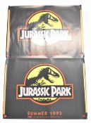 Two Jurassic Park (1993) British quad film posters, teaser, starring Sam Neil and Richard