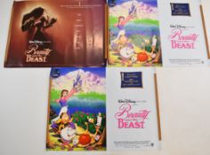 Three Walt Disney's Beauty and the Beast (1991) British quad film posters, 76 x 101cm, rolled