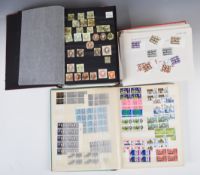 Mint and used GB Queen Victoria to Queen Elizabeth II stamp collection in burgundy stock book