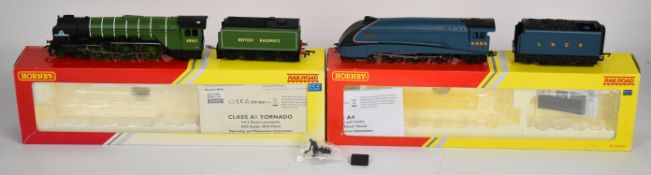 Two Hornby 00 gauge model railway locomotives comprising BR Class AI Tornado R3060 and LNER Class A4