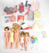 Five vintage Palitoy fashion dolls comprising three Tressy and two Toots together with a