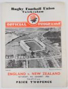 Rugby Football Union official programme for England v New Zealand 1936, sometimes referred to as the