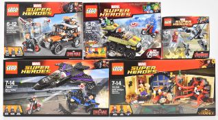 Five Lego Marvel Super Heroes - The Avengers related sets comprising Iron Man vs Ultron 76029,