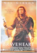 Braveheart (1995) one sheet film poster bearing three autographs or signatures, 68 x 100cm
