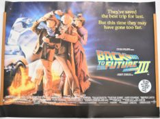 Back to the Future Part III (1990) British quad film poster, starring Michael J. Fox and Christopher