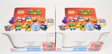 Two Lego Super Mario series 4 character pack boxes, each containing 16 sealed packs, 71402, 2022