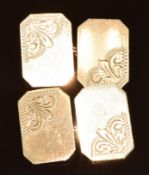 A pair of 9ct gold cufflinks, 4.4g