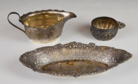 Edward VII hallmarked silver pierced and embossed bon bon dish, Birmingham 1908, maker William Henry