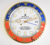 Rolex Oyster Perpetual Date GMT-Master II shop display or advertising wall clock with date aperture,