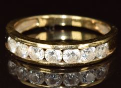 A 9ct gold ring set with cubic zirconia, 2.3g, size M