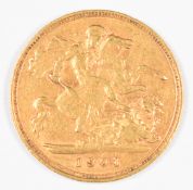 1901 Queen Victoria gold half sovereign