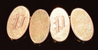 A pair of 9ct gold cufflinks, Birmingham 1922, 13.5g