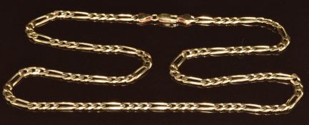 A 9ct gold curb link necklace, 16.2g, 52cm
