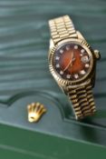 Rolex Oyster Perpetual Datejust 18ct gold ladies wristwatch ref. 6917 with date aperture, diamond