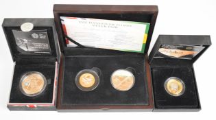 Four proof silver Olympic interest coins comprising Royal Mint 2008 handover ceremony £2 coin,