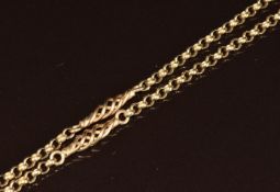 A 9ct gold necklace made up of circular and twist links, 15.4g, 58cm
