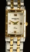 Raymond Weil Tango ladies wristwatch ref. 5970 with gold Roman numerals and hour markers, mother
