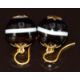 A pair of Victorian banded agate earrings, each bead approximately 15mm, 10.5g - Image 2 of 3